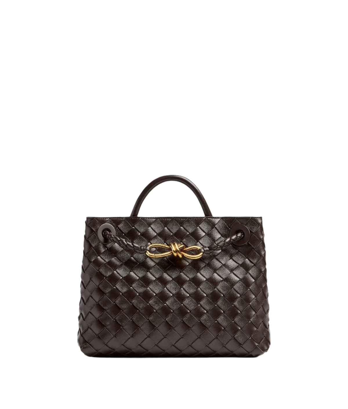 Woven Knot Detail Top Handle Tote Bag