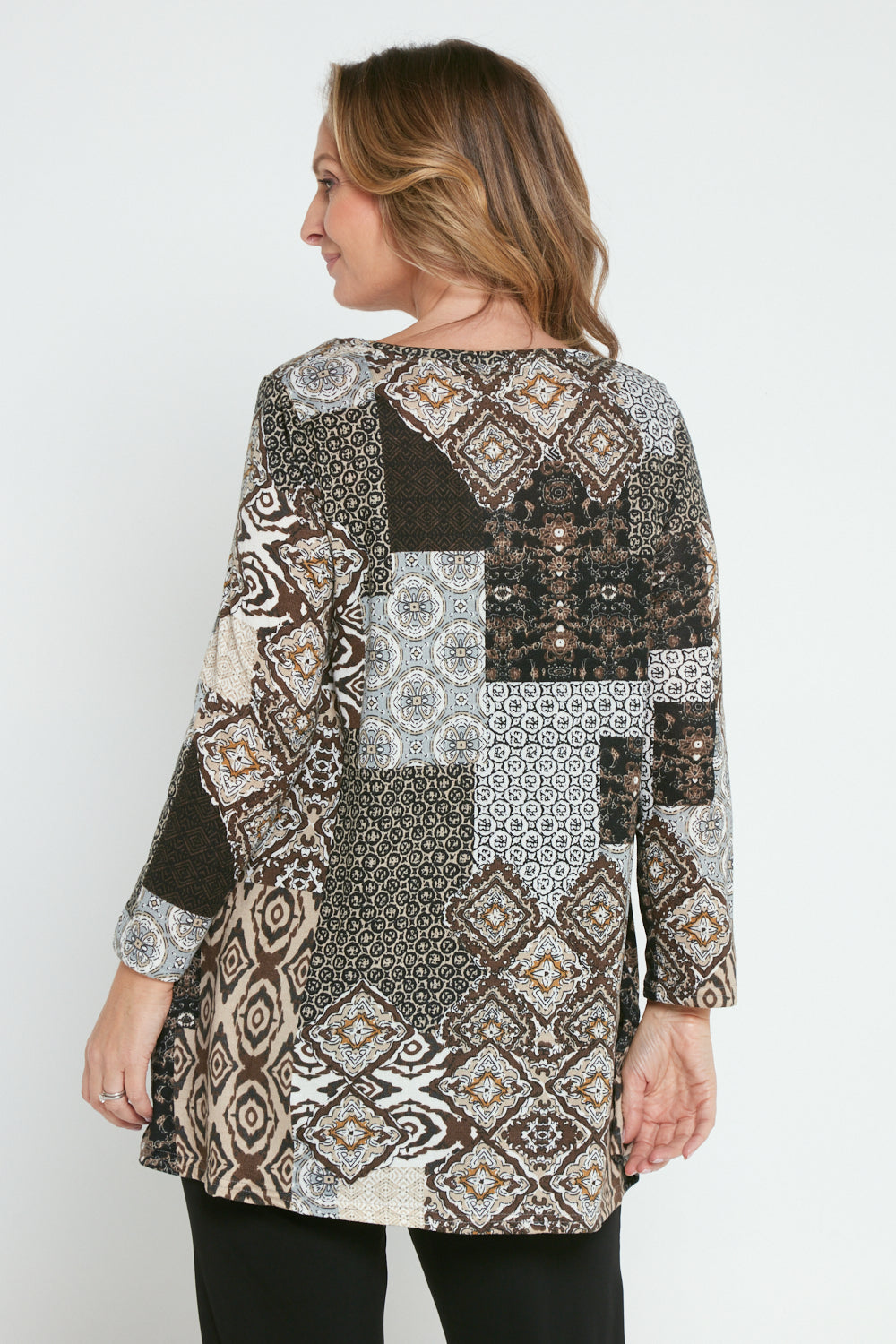 Barb Knit Top - Choc Ceramic