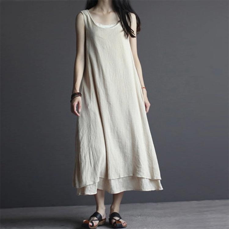 Black Linen Maxi Dress Sleeveless Summer Dresses