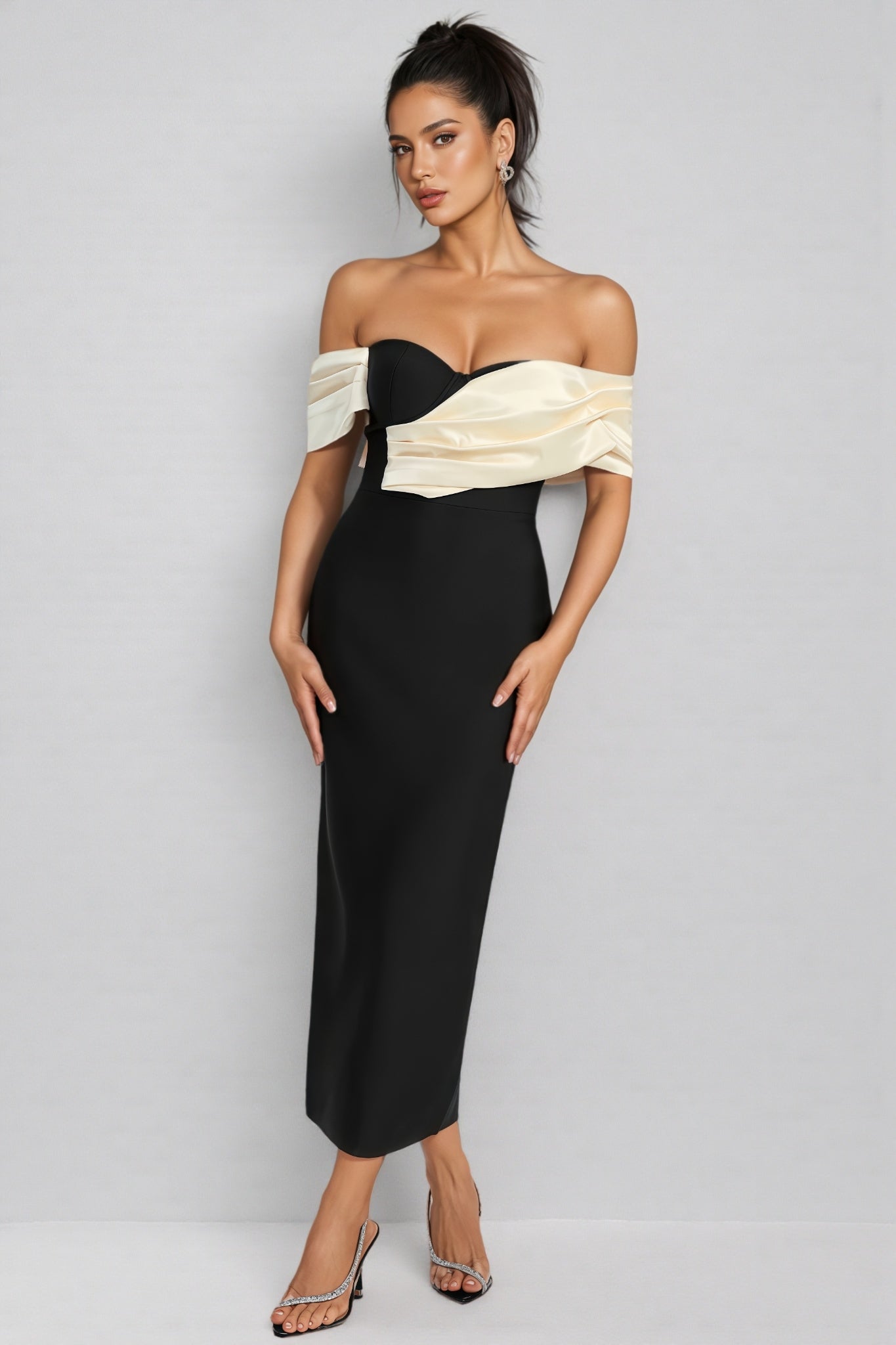 Edw Off Shoulder Bandage Midi Dress - View 2