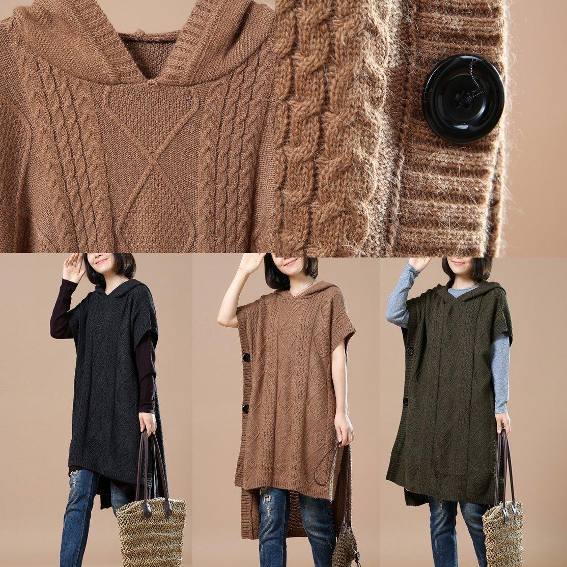 Black hoodie sweaters plus size winter dresses