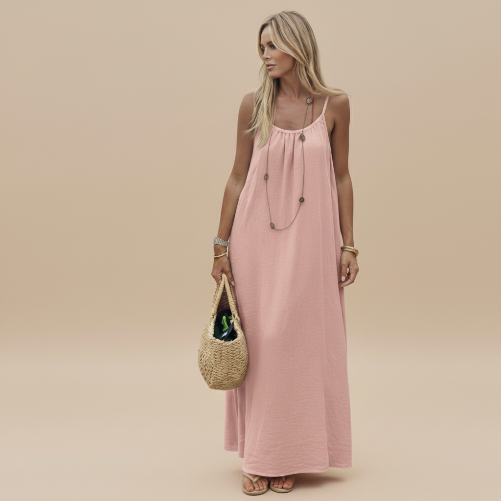 Spaghetti Strap Loose Fit Maxi Dress 8
