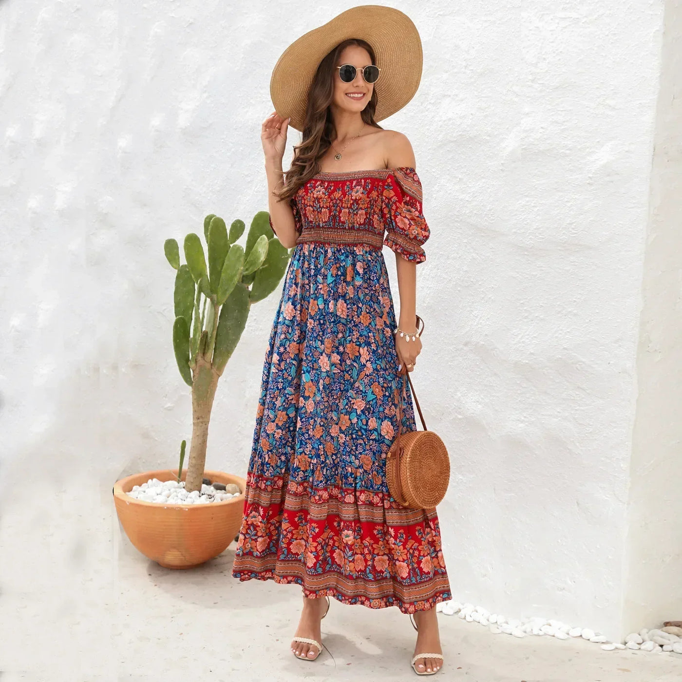 Midi Sexy Elegant Beach Vacation Boho Dress