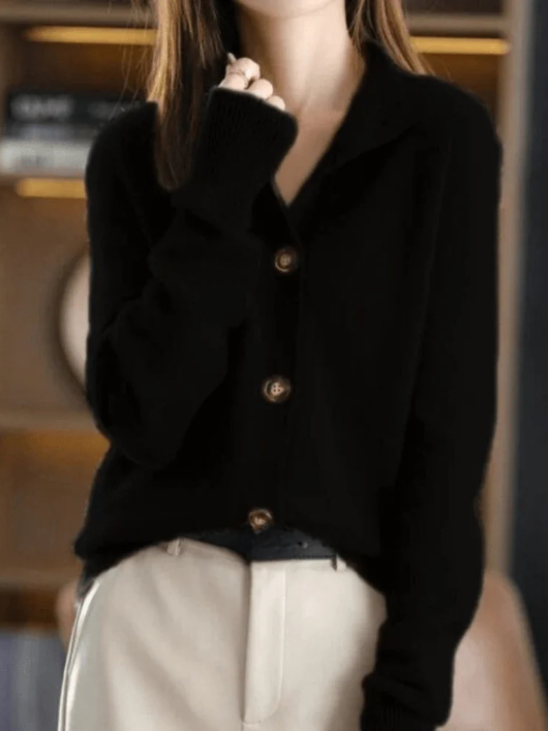 Mock Neck Button Front Oversized Sweater