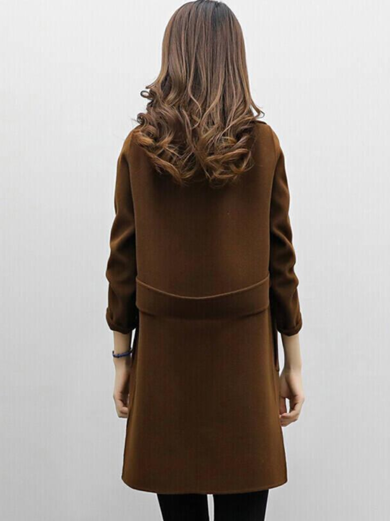 Lapel Double Breasted Longline Coat