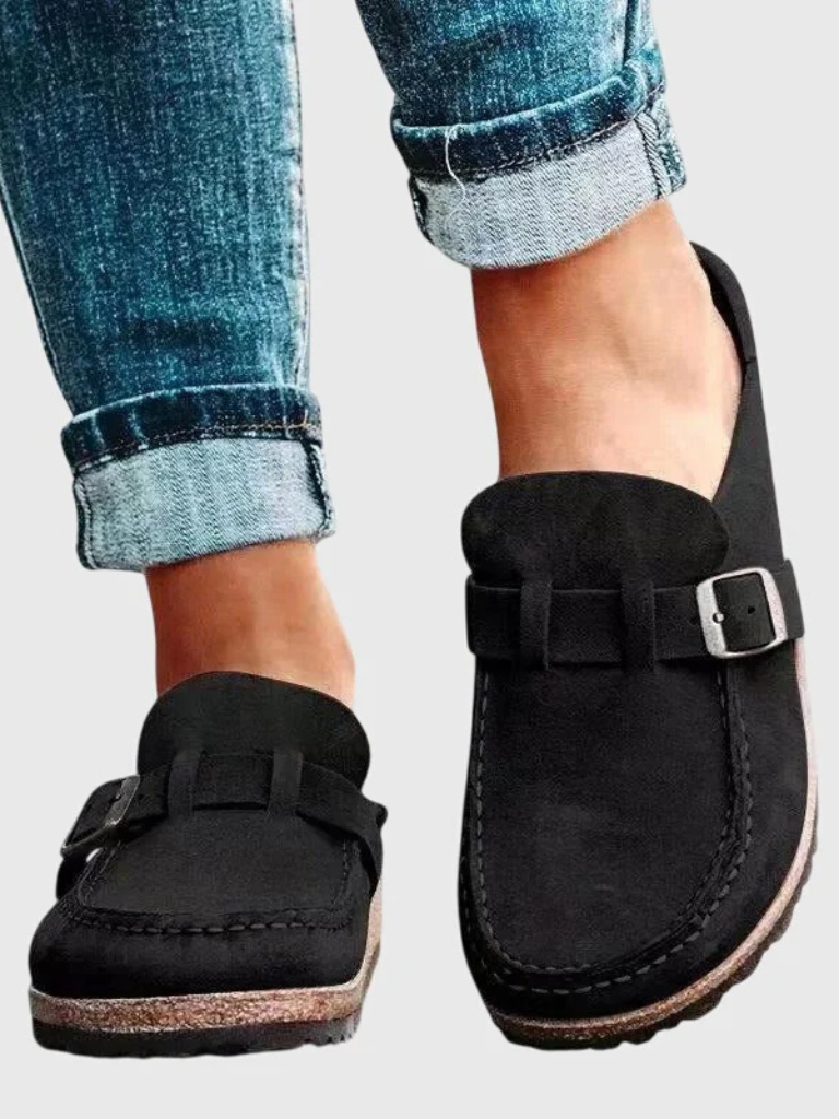 VALENCIA™ – SUEDE BUCKLE COMFORT CLOGS