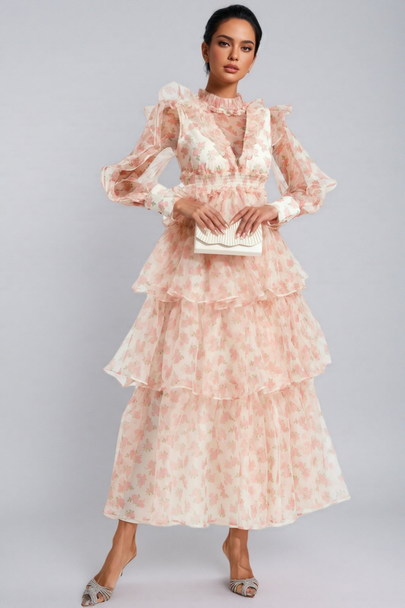 Irvan Crushed Mesh Maxi Dress - View 2