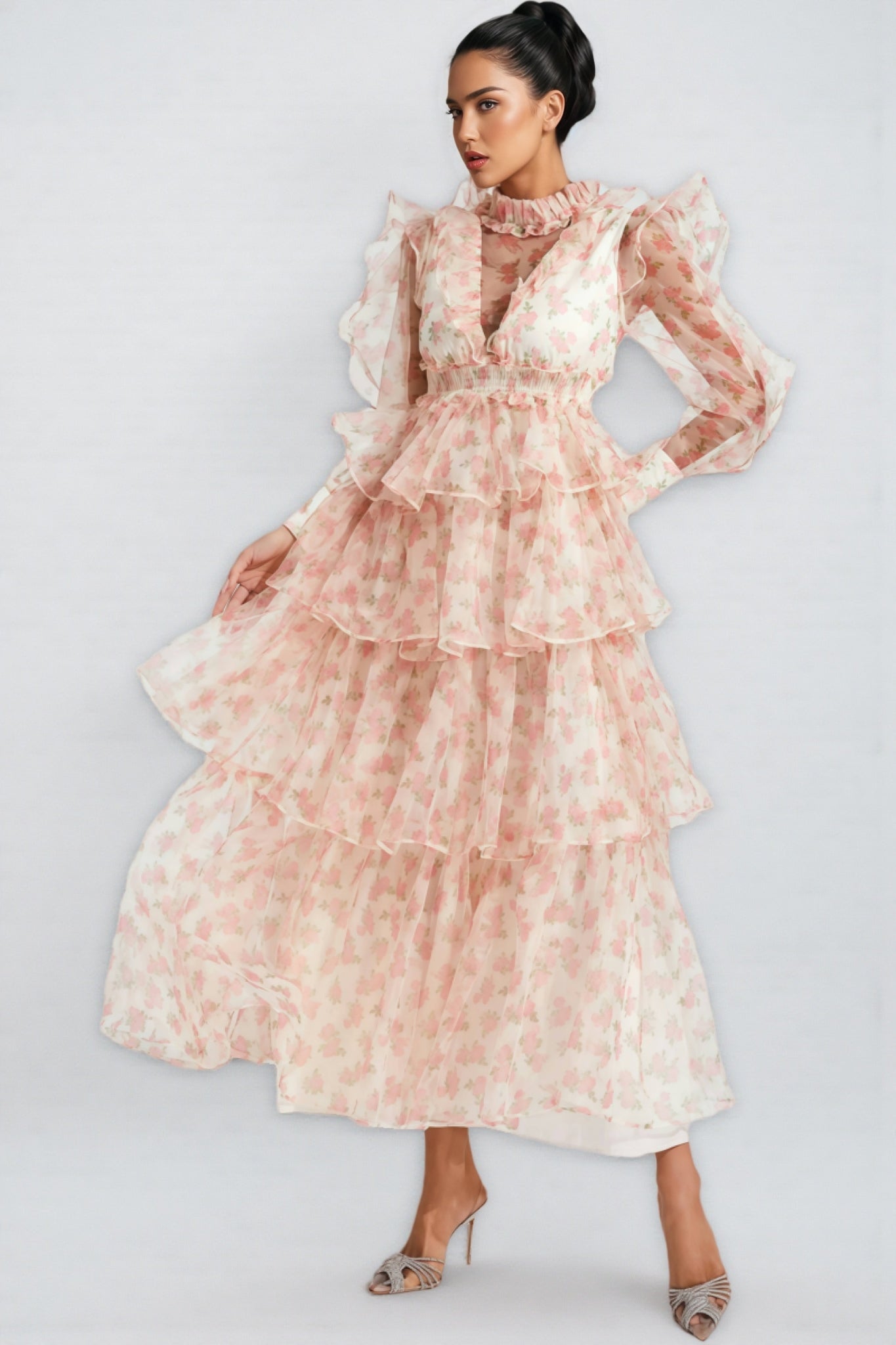 Irvan Crushed Mesh Maxi Dress - View 3