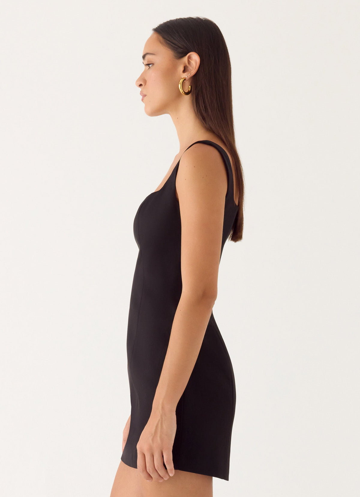 Square Neck Seamed Sleeveless Bodycon Mini Dress 3