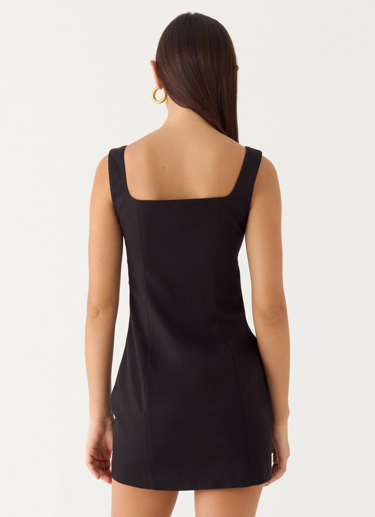 Square Neck Seamed Sleeveless Bodycon Mini Dress 4