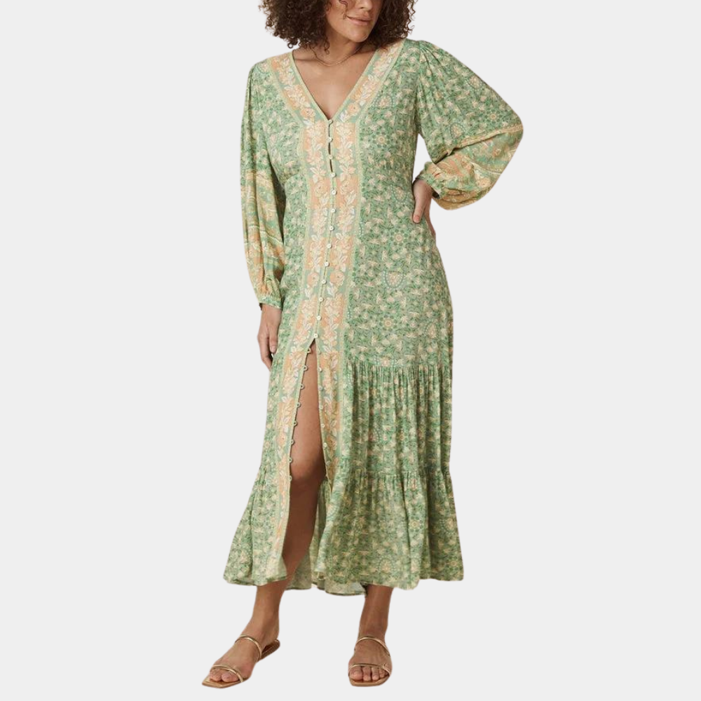 Othilie Long Dress with Buttons for Women Cocktail Hour Style