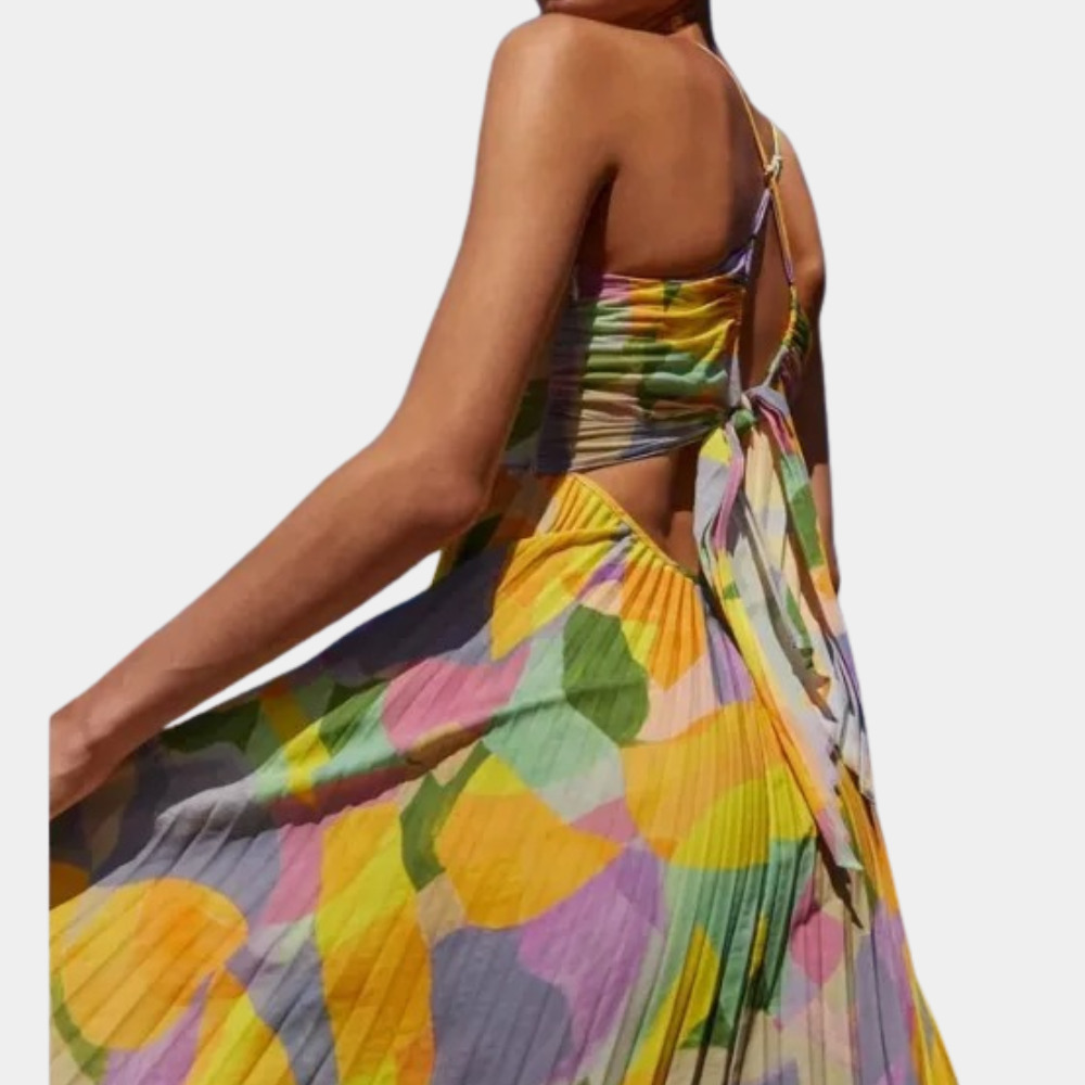 Otylia Fashionable Pleated Dress for Women Feminine Flowy Style
