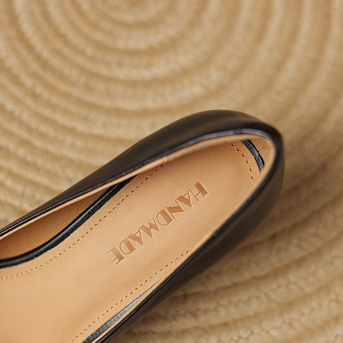 Square Toe Ruched Front Mid Heel Pumps
