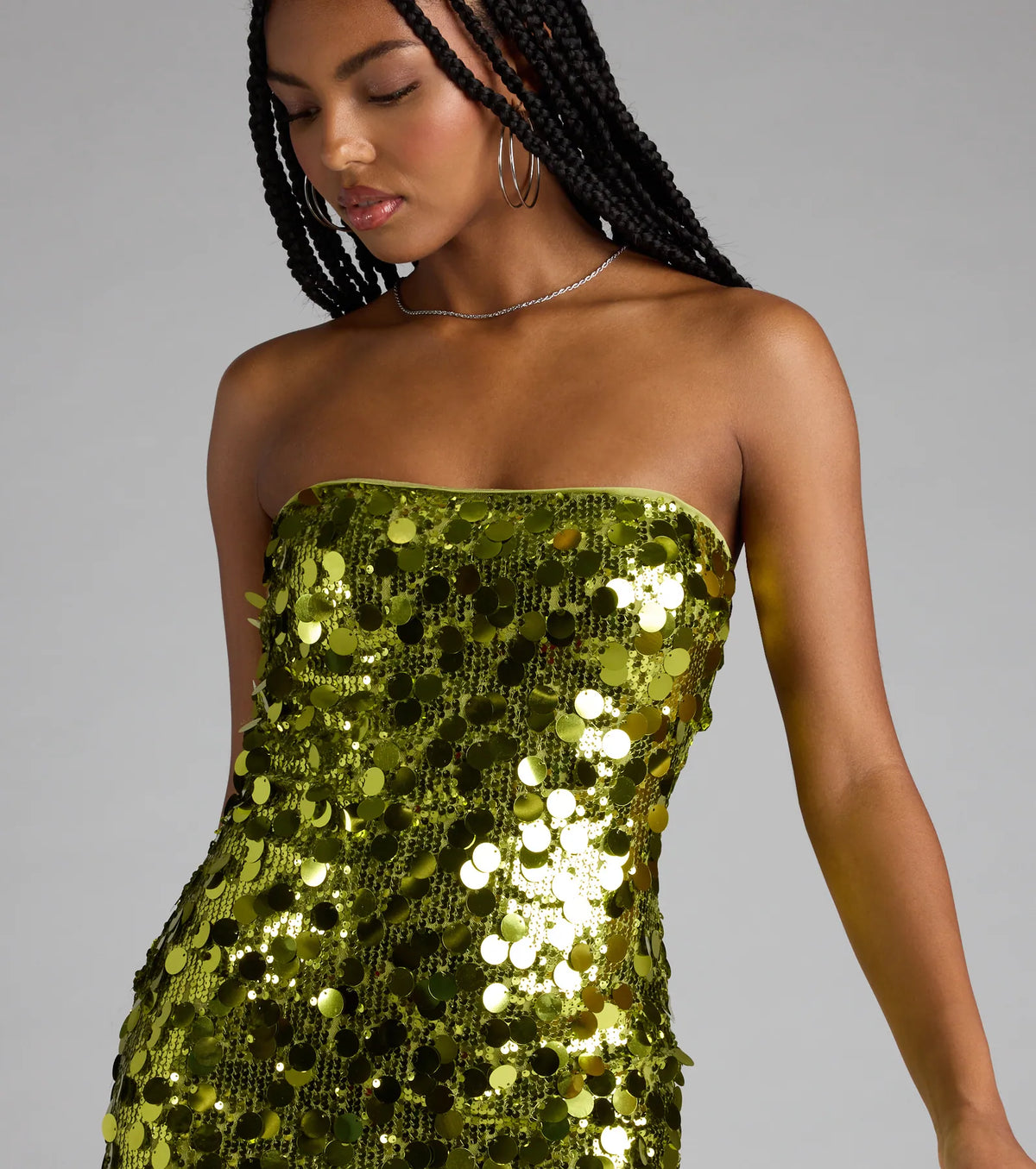 Paillette Sequin Strapless Bodycon Party Mini Dress 9