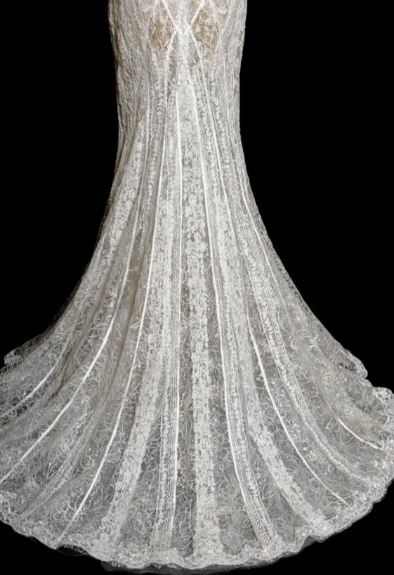 Unique Mermaid Off The Shoulder Tulle Lace Long Wedding Dresses C3845