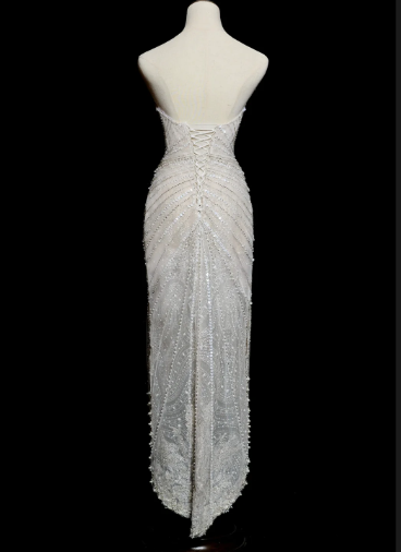 Dreamy Mermaid Strapless Tulle Beaded Long Wedding Dresses C3848