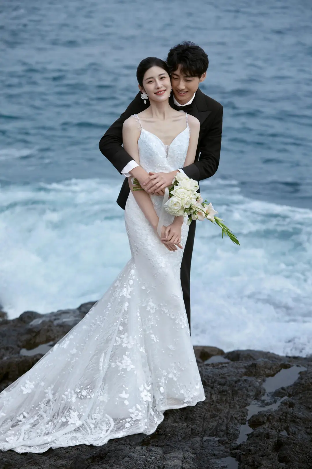 Unique Mermaid Spaghetti Strpas White Tulle Applique With Veil Long Wedding Dresses C3907