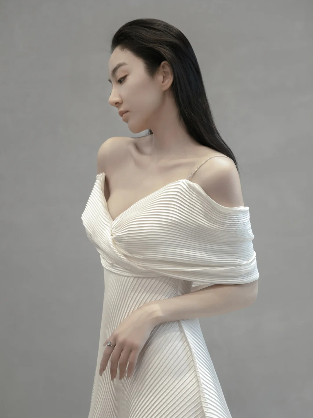 Unique A Line Spaghetti Straps Satin Long Wedding Dresses C4196