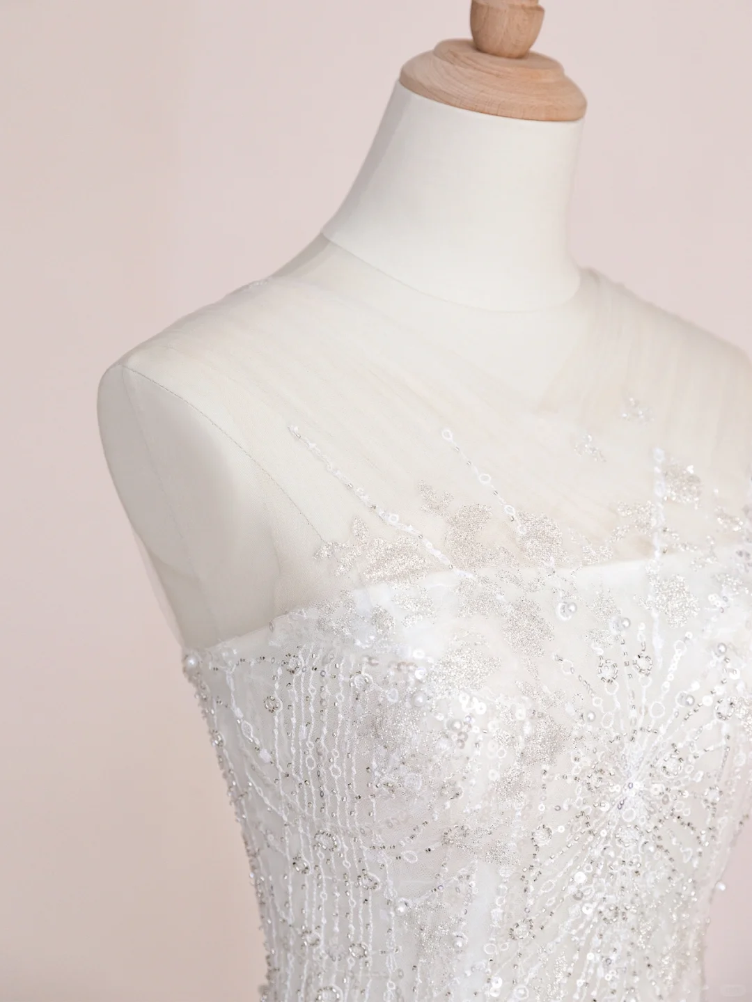 Gorgeous Mermaid Tulle Lace Sequin Long Wedding Dresses C4216