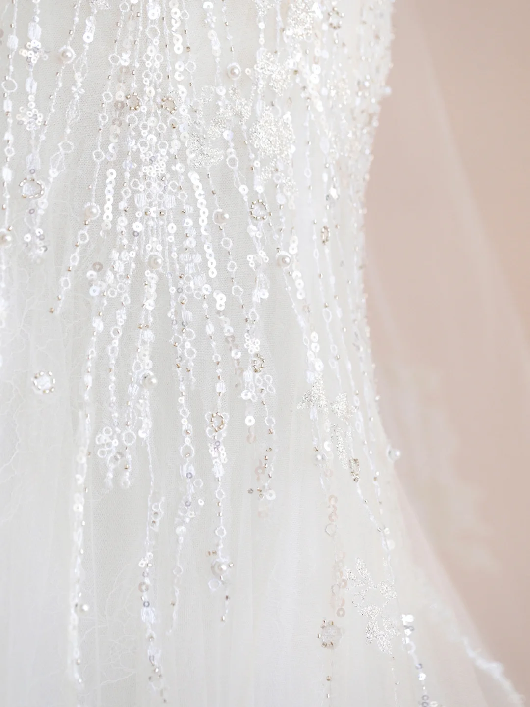 Gorgeous Mermaid Tulle Lace Sequin Long Wedding Dresses C4216
