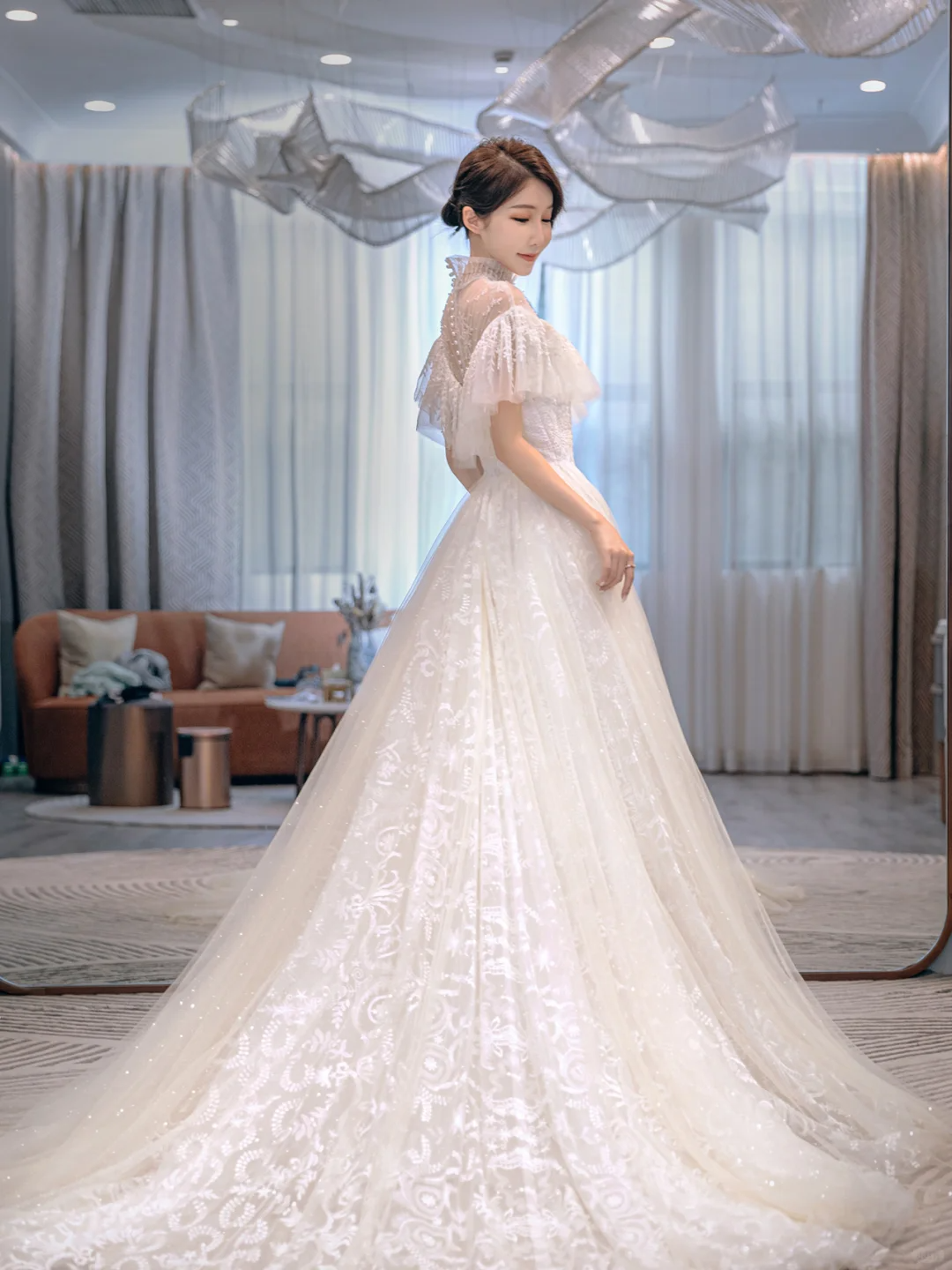 Pretty Ball Gown Tulle Lace Long Wedding Dresses C4227