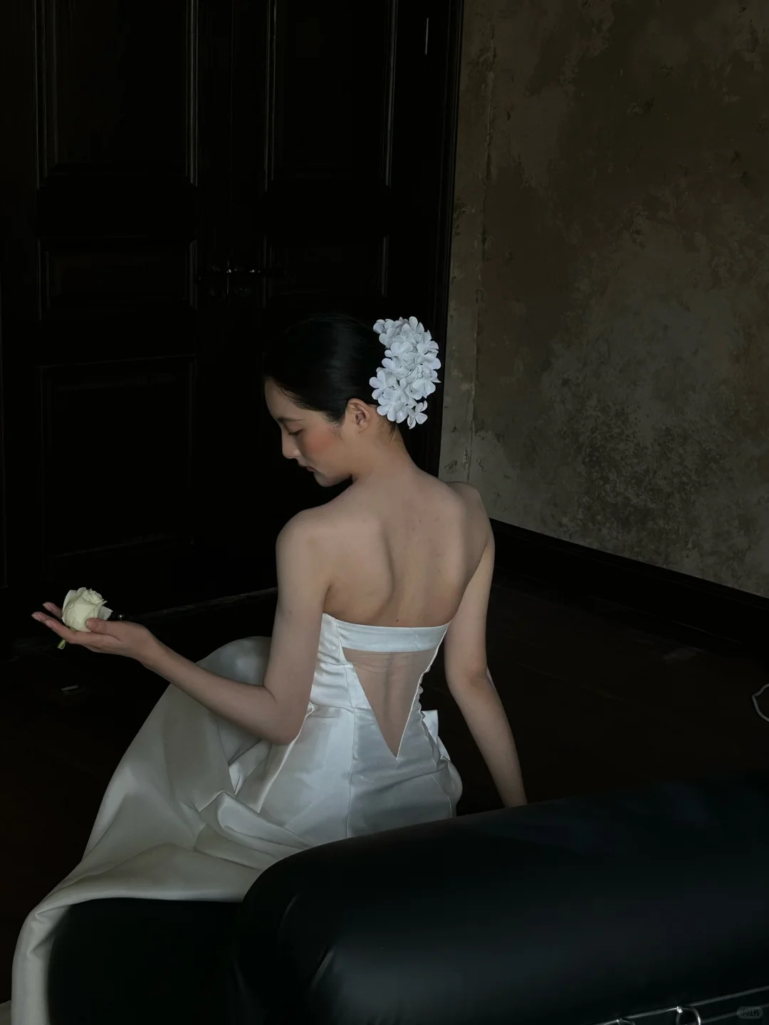 Simple Mermaid Strapless Satin Long Wedding Dresses C4320