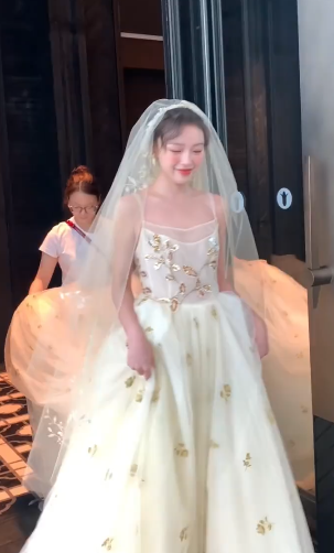 Pretty A Line Spaghetti Straps Tulle Sequin With Veil Long Wedding Dresses C4356