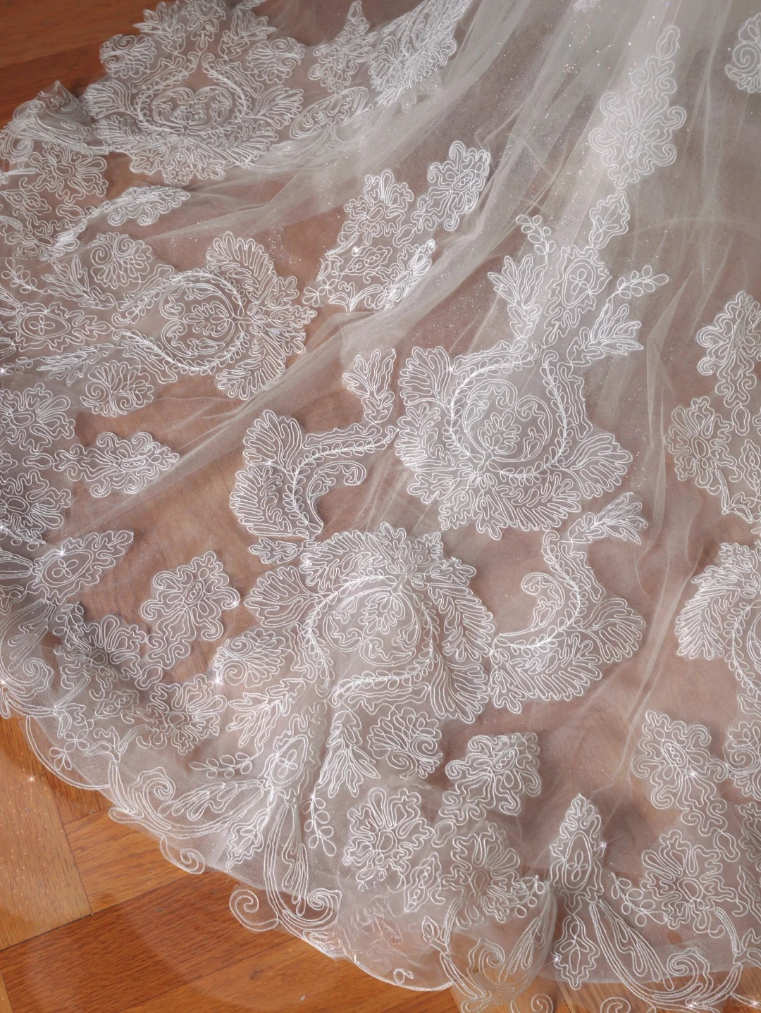 Dreamy Mermaid Halter Tulle Lace With Veil Long Wedding Dresses C4382