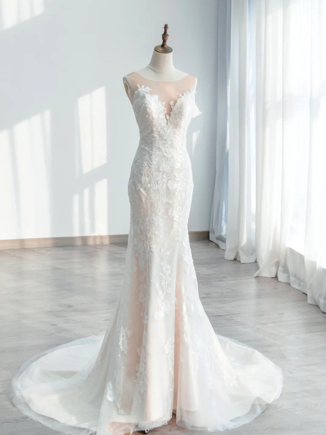 Dreamy Mermaid Tulle Lace Long Wedding Dresses C4387