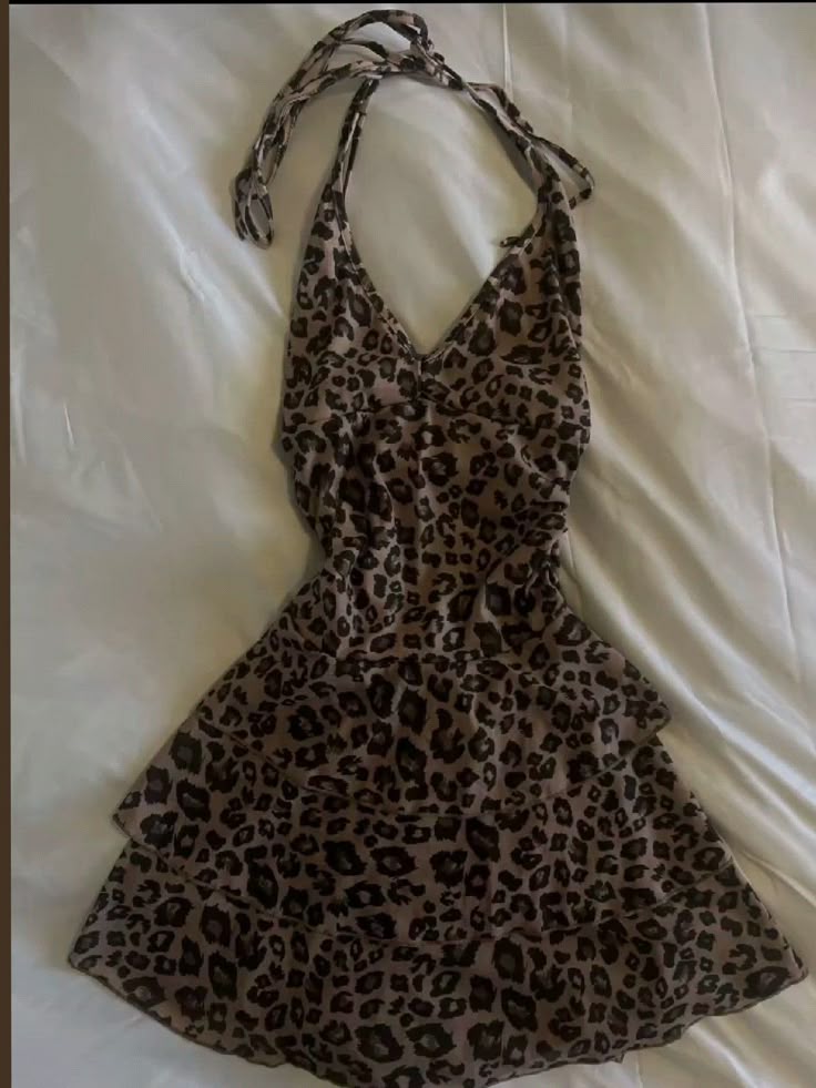 Unique A Line Halter Leopard Satin Short Homecoming Dress 18th Birthday Outfits C4420
