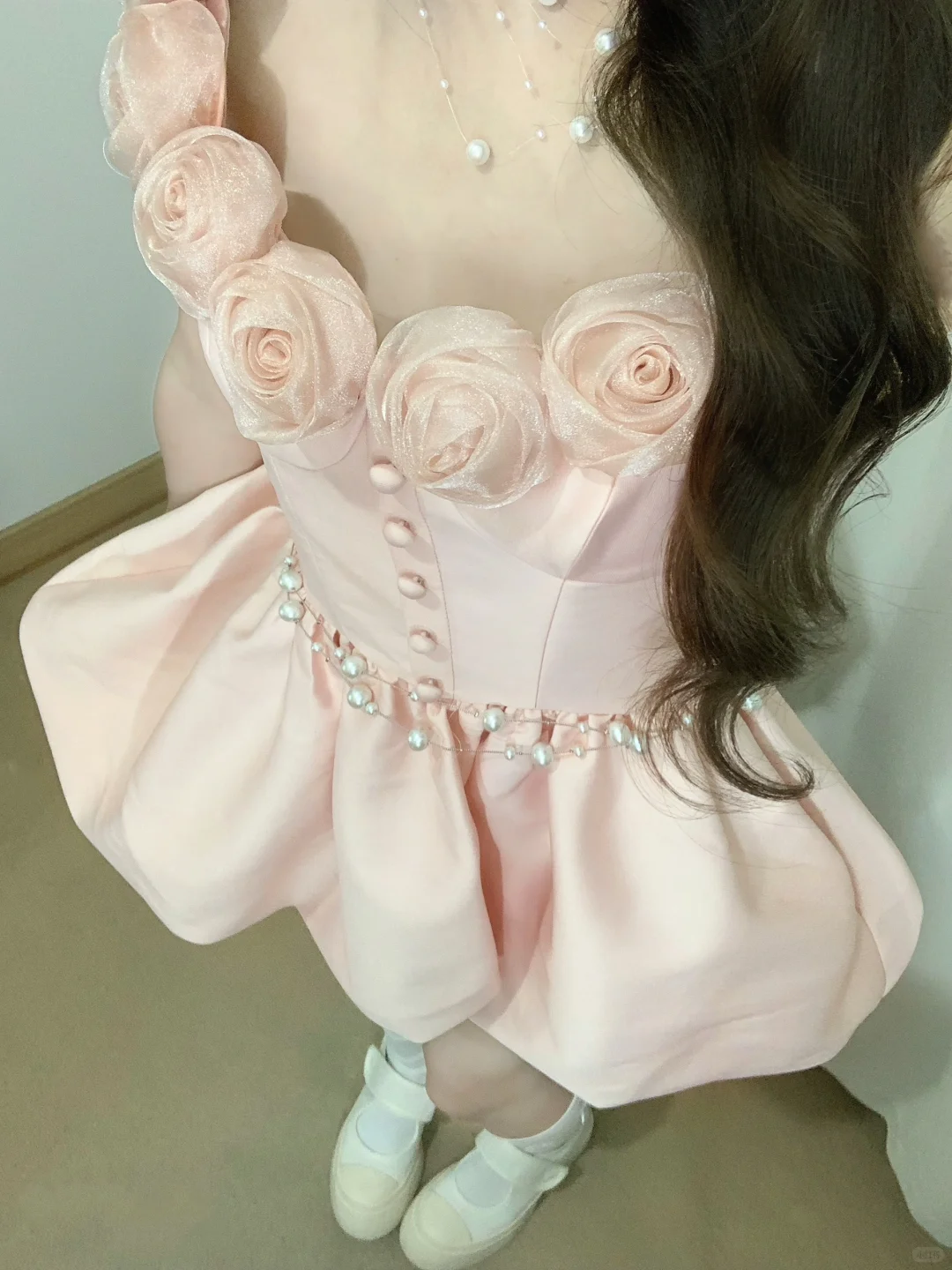 Pink A Line Spaghetti Straps Satin Flowers Short Homecoming Dress 18th Birthday Outfits C4461