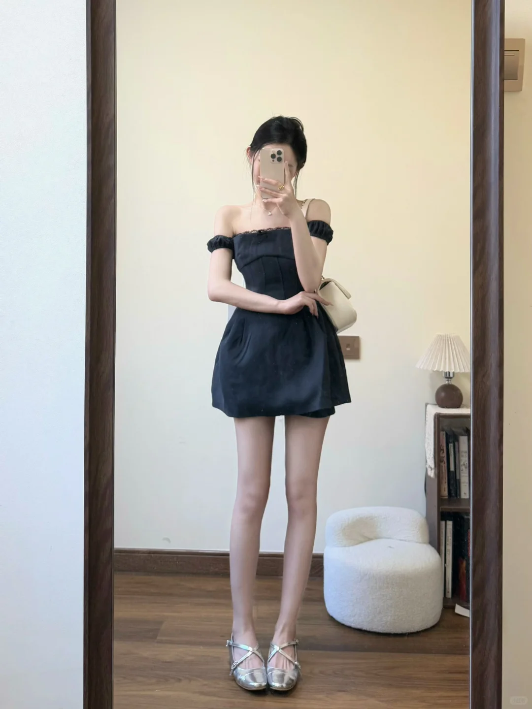 Black A Line Off The Shoulder Satin Short Homecoming Dress 16th Birthday Outfits C4475