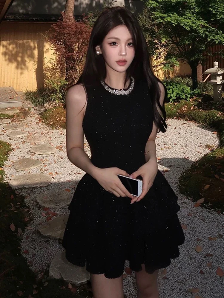 Sweet 16th Black A Line Halter Satin Sequin Short Homecoming Dress Birthday Outfits C4543