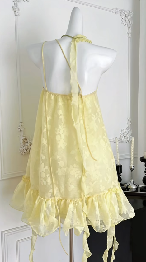 Pastel Yellow A Line One Shoulder Strap Chiffon Applique Short Homecoming Dress 17th Birthday Outfits C4549