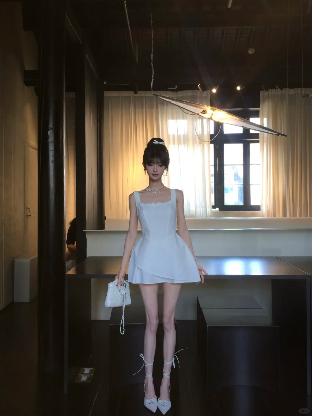 White 16th A Line Square Satin Short Homecoming Dress Birthday Outfits C4566