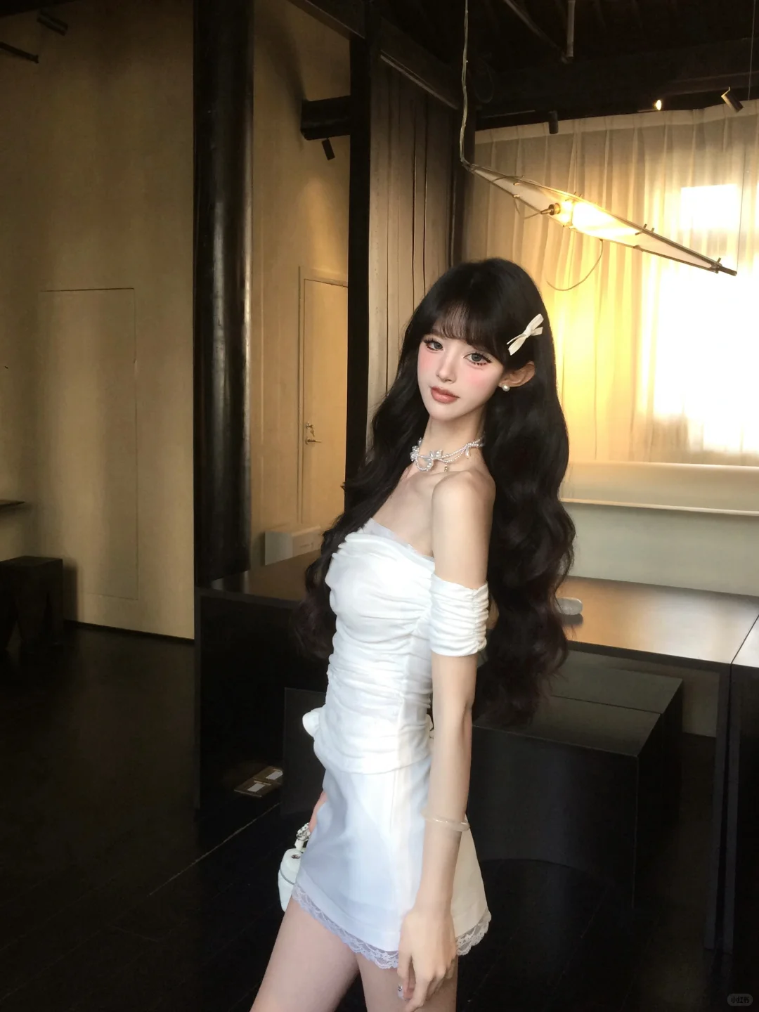 Chic 20th White Mermaid Off The Shoulder Satin Short Homecoming Dress Birthday Outfits C4569