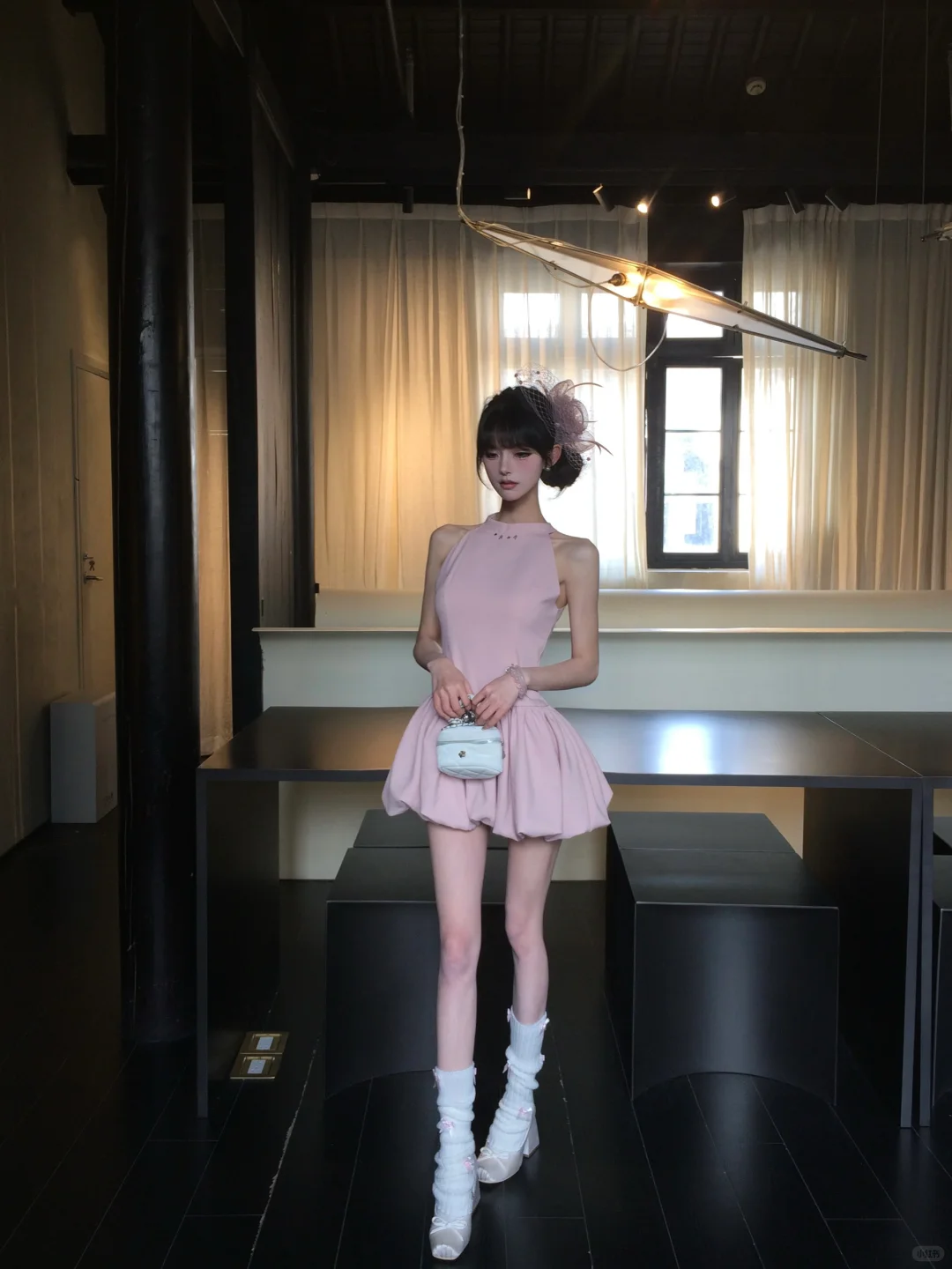 Sweet 17th Pink A Line Halter Satin Short Homecoming Dress Birthday Outfits C4574