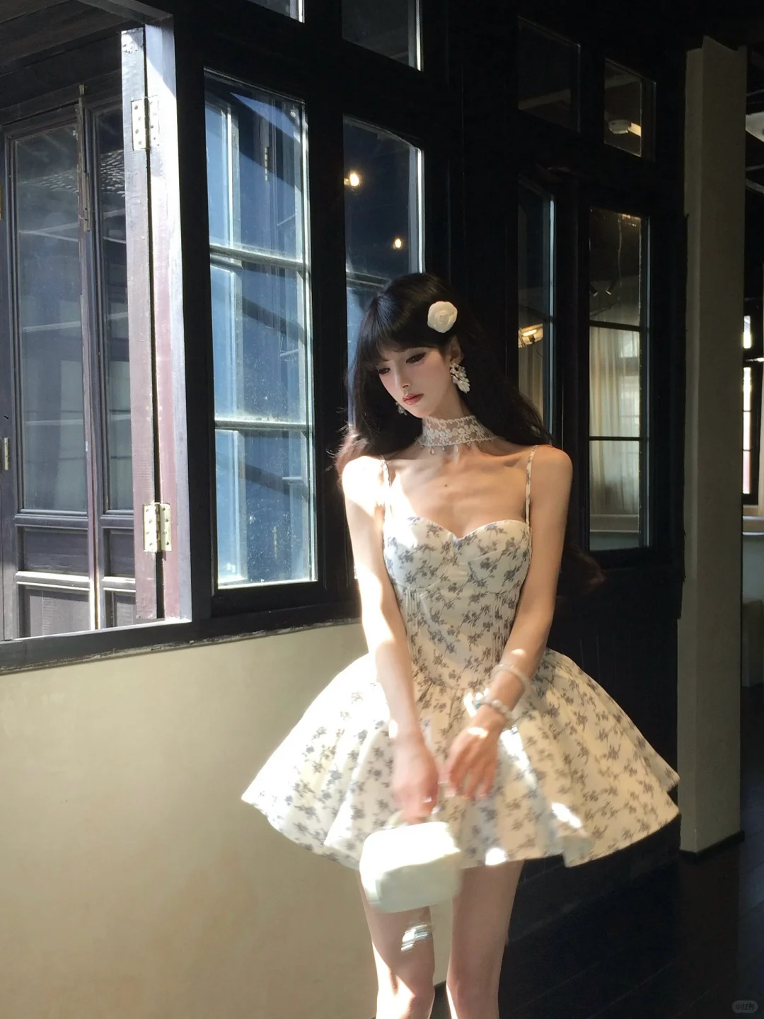 Pretty 19th A Line Spaghetti Straps Satin Printed Short Homecoming Dress Birthday Outfits C4577