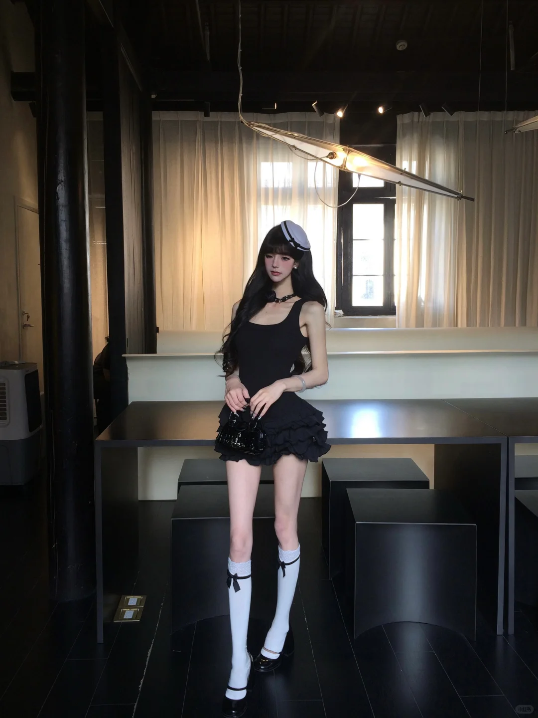 Simple 19th A Line U Neck Black Satin Short Homecoming Dress Birthday Outfits C4581