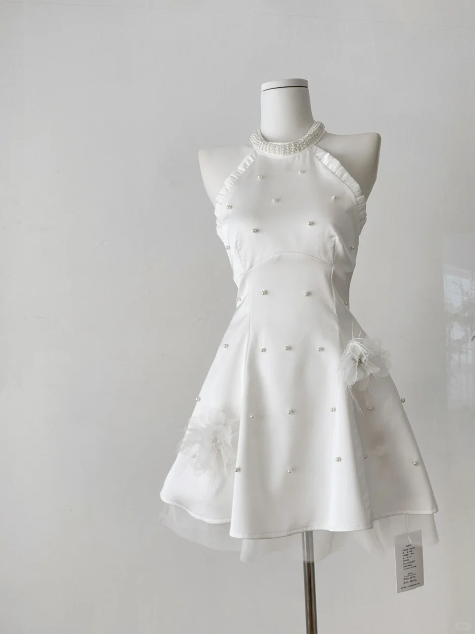 Sweet 16th A Line Halter Satin Beads Short Homecoming Dress Birthday Outfits C4592