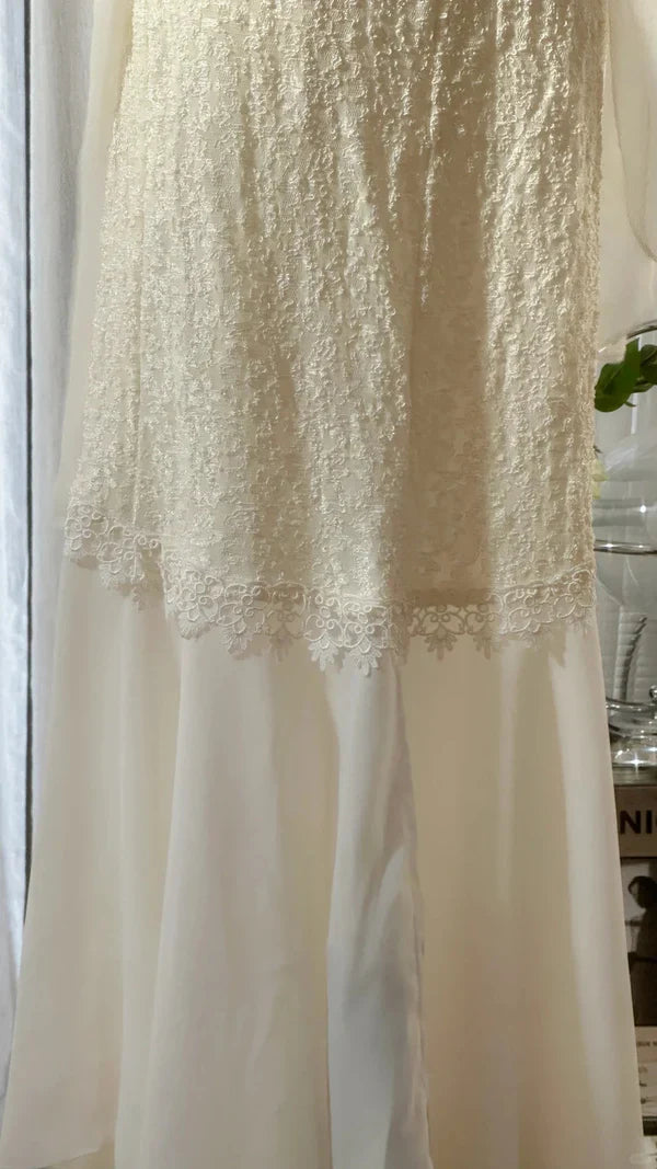 Unique Mermaid V Neck Satin Chiffon Long Prom Dresses Formal Dress C4650