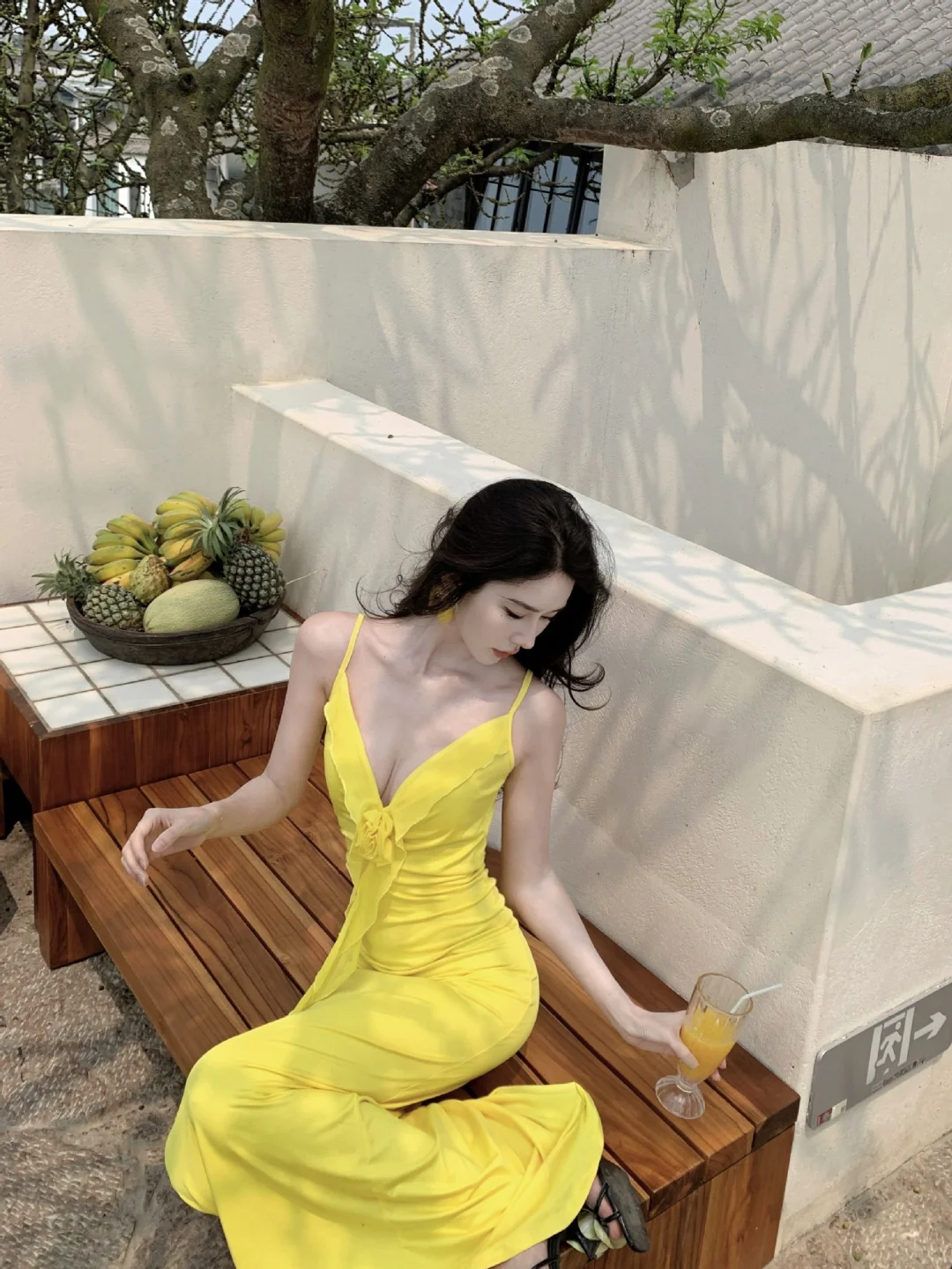 Yellow Mermaid Spaghetti Straps Satin Long Prom Dresses Formal Dress C4655