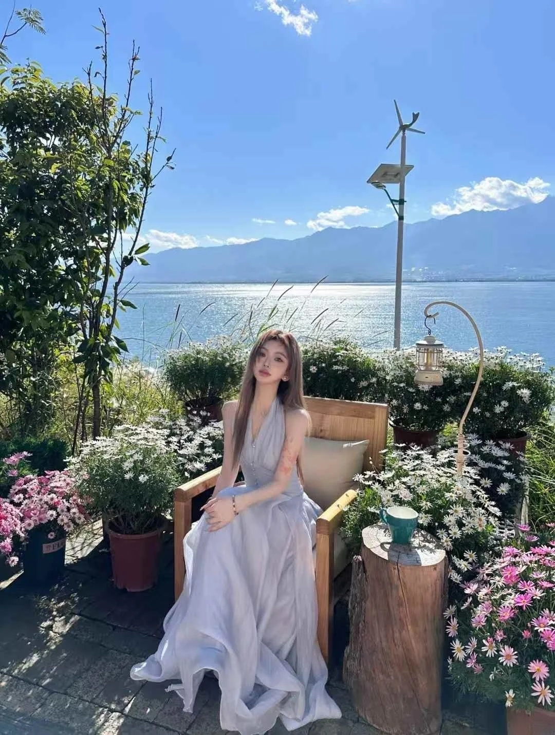 Classy A Line Halter Chiffon Long Prom Dresses Formal Dress C4718