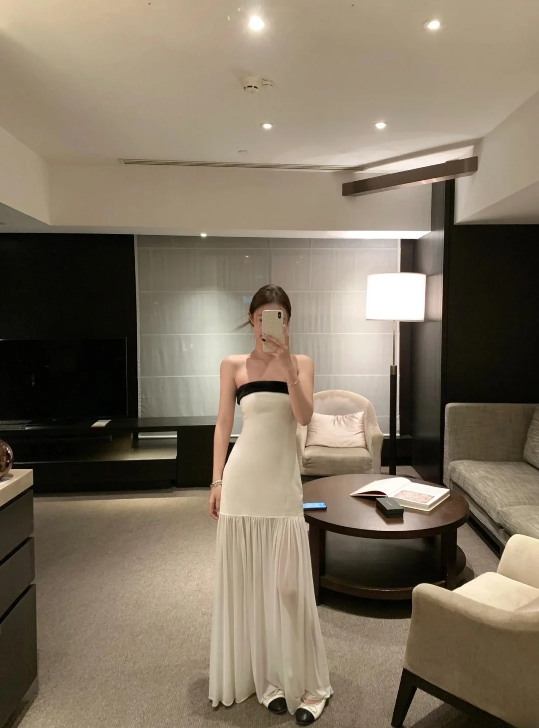 Chic Mermaid Strapless Satin Chiffon Long Prom Dresses Formal Dress C4721