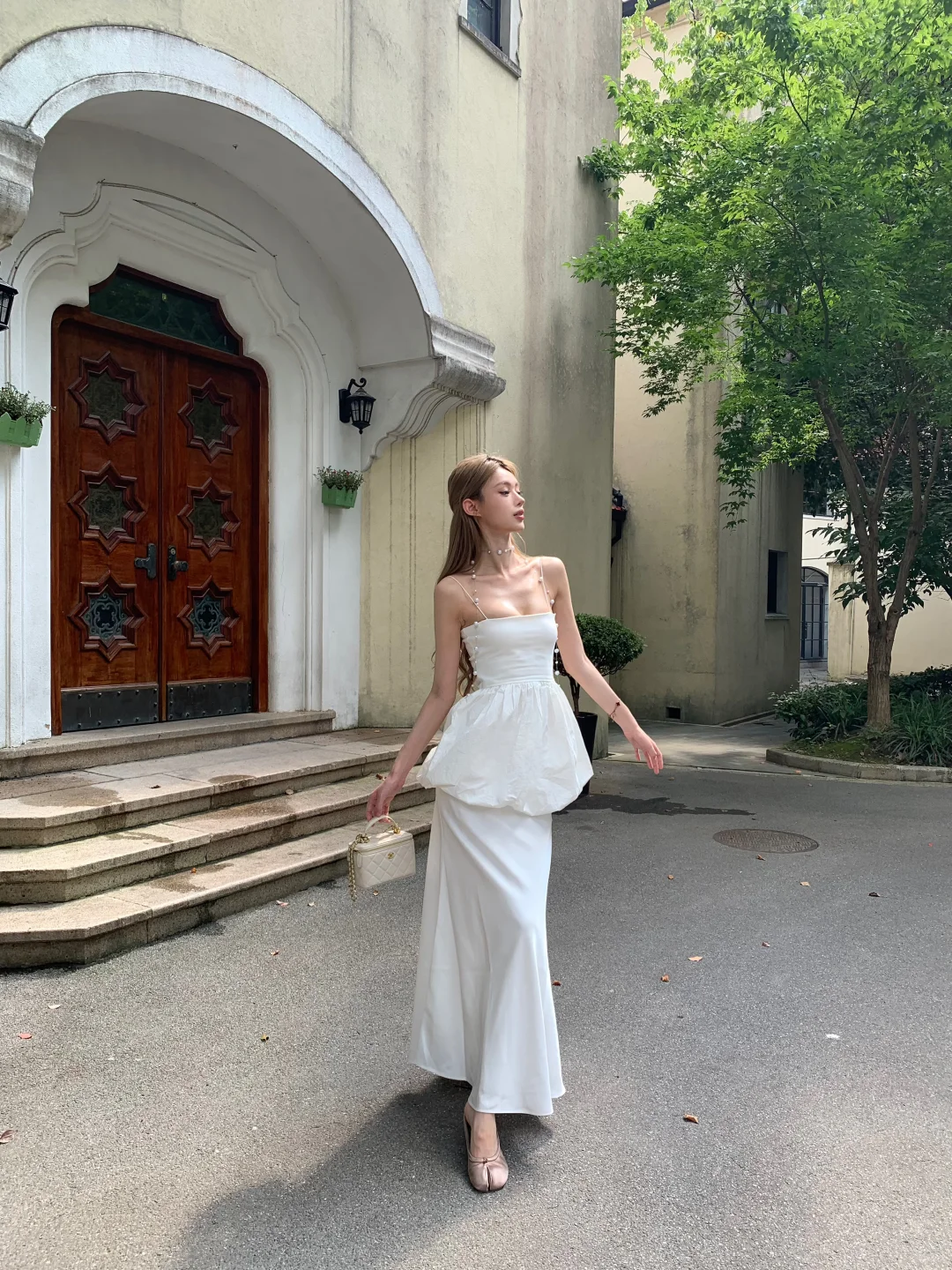 Chic A Line Spaghetti Straps Satin Long Prom Dresses Formal Dress C4783