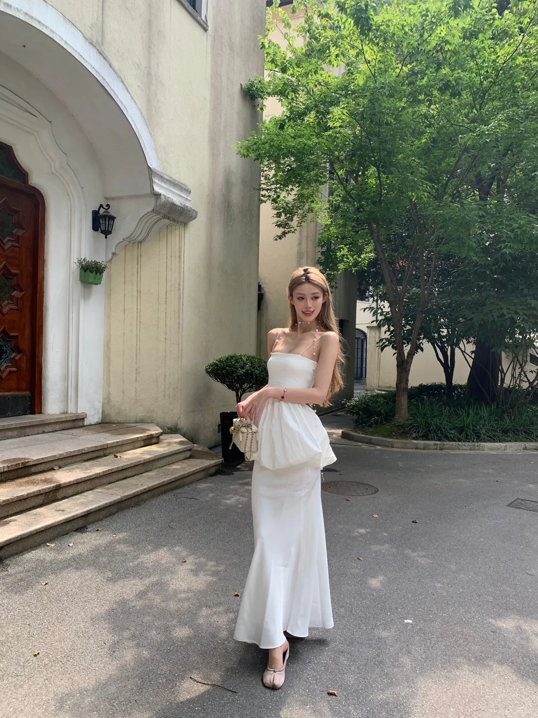 Chic A Line Spaghetti Straps Satin Long Prom Dresses Formal Dress C4783