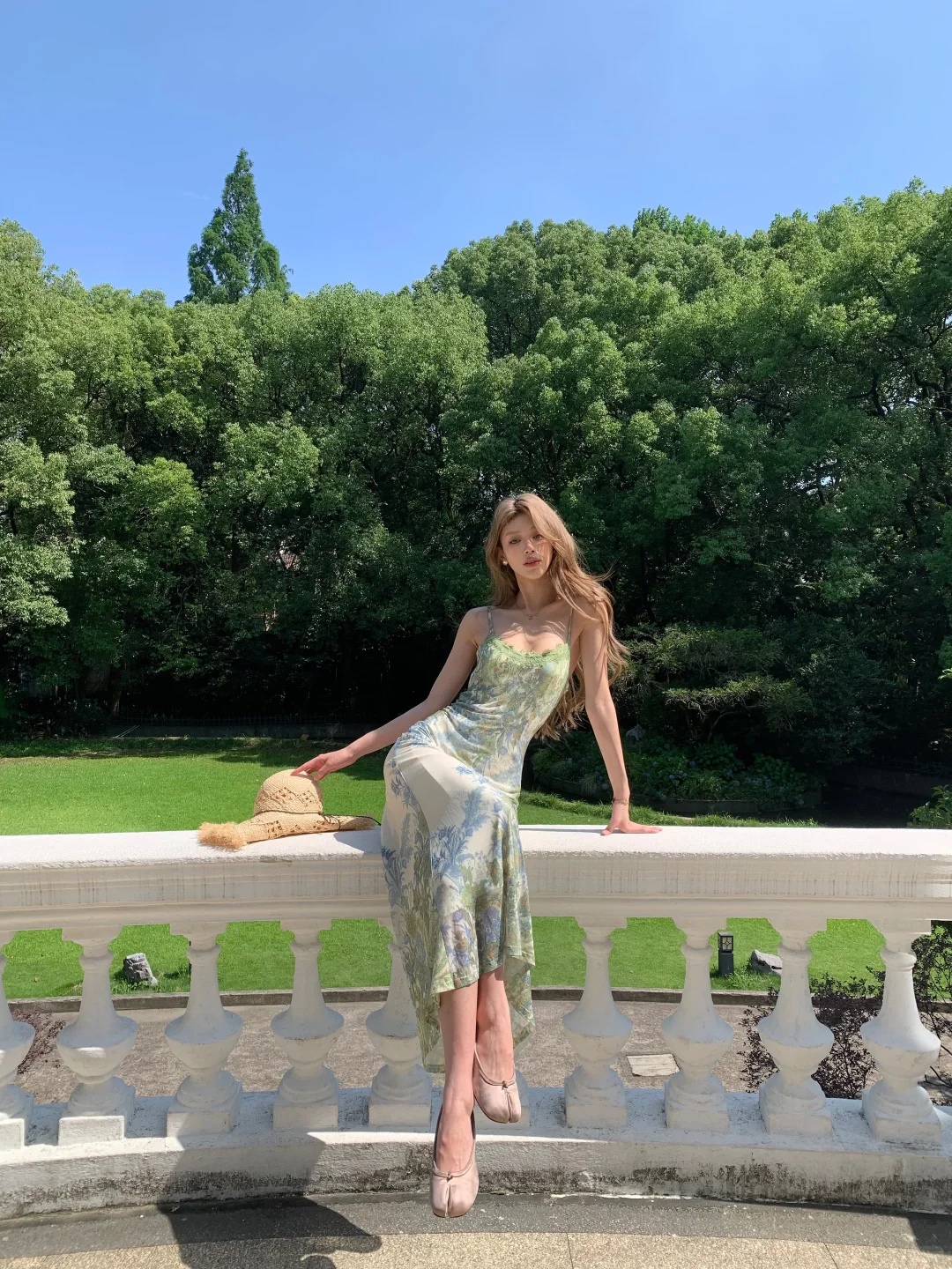 Elegant Mermaid Spaghetti Straps Satin Printed Lace Long Prom Dresses Formal Dress C4786