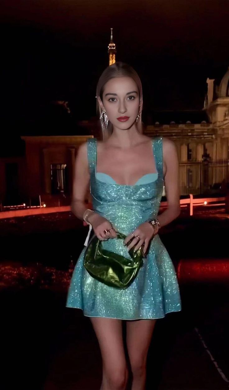 Shiny A Line Spaghetti Straps Satin Sequin Short Homecoming Dress 19th Birthday Outfits C4892