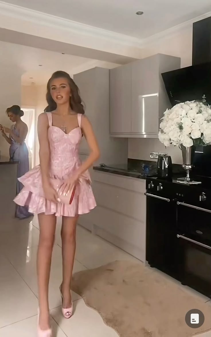 18th Pink A Line Sweetheart Satin Tiered Short Homecoming Dress Birthday Outfits C4931