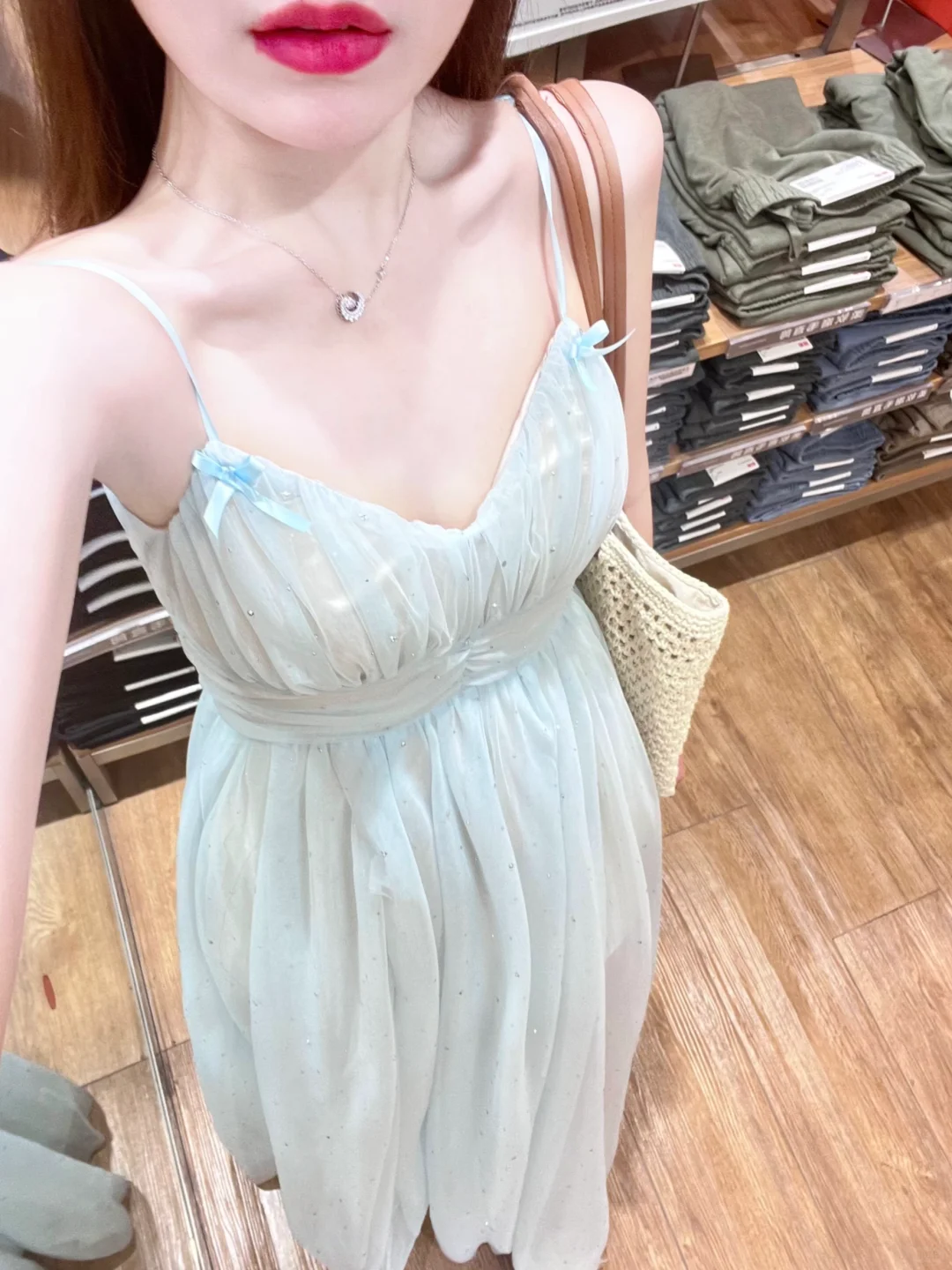 Pretty A Line Spaghetti Straps Satin Tulle Beads Long Prom Dresses Formal Dress C4963